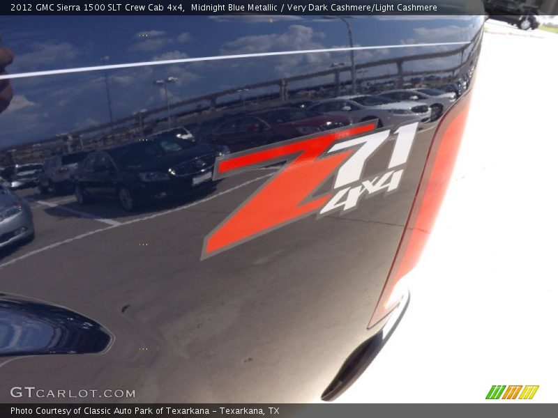 Midnight Blue Metallic / Very Dark Cashmere/Light Cashmere 2012 GMC Sierra 1500 SLT Crew Cab 4x4