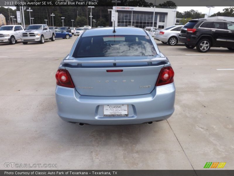 Crystal Blue Pearl / Black 2013 Dodge Avenger SE V6