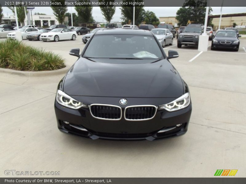 Black Sapphire Metallic / Black/Red Highlight 2012 BMW 3 Series 328i Sedan