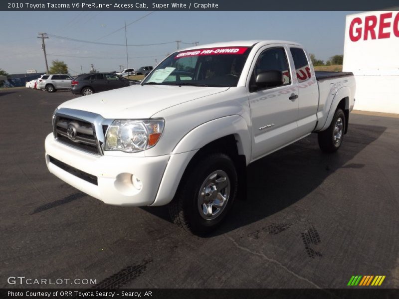 Super White / Graphite 2010 Toyota Tacoma V6 PreRunner Access Cab