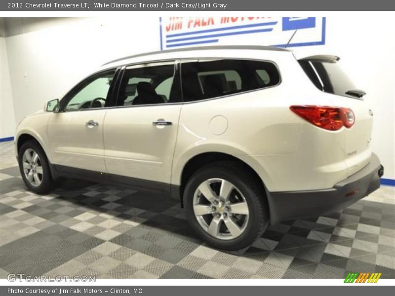 White Diamond Tricoat / Dark Gray/Light Gray 2012 Chevrolet Traverse LT
