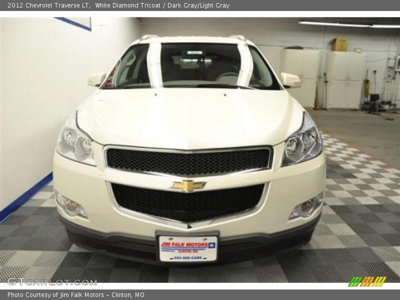 White Diamond Tricoat / Dark Gray/Light Gray 2012 Chevrolet Traverse LT