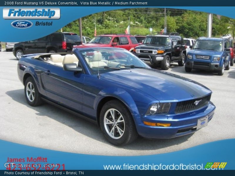 Vista Blue Metallic / Medium Parchment 2008 Ford Mustang V6 Deluxe Convertible