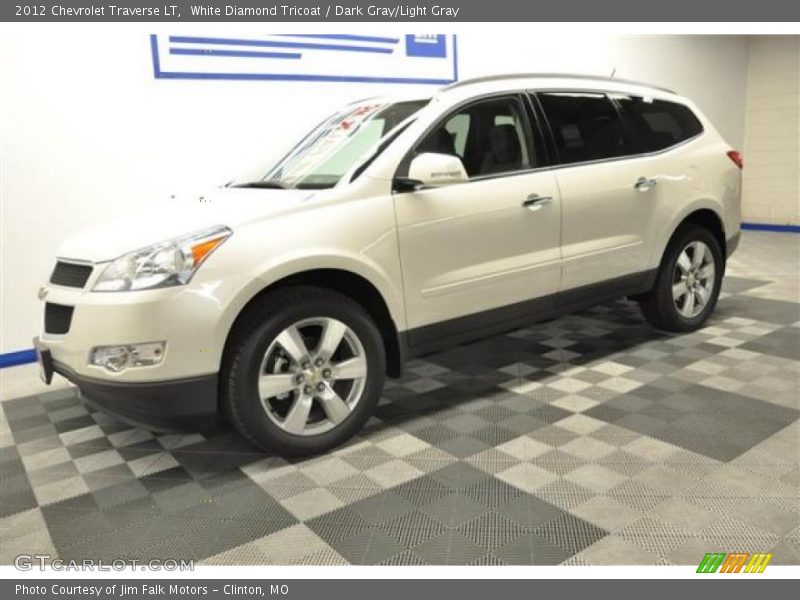 White Diamond Tricoat / Dark Gray/Light Gray 2012 Chevrolet Traverse LT