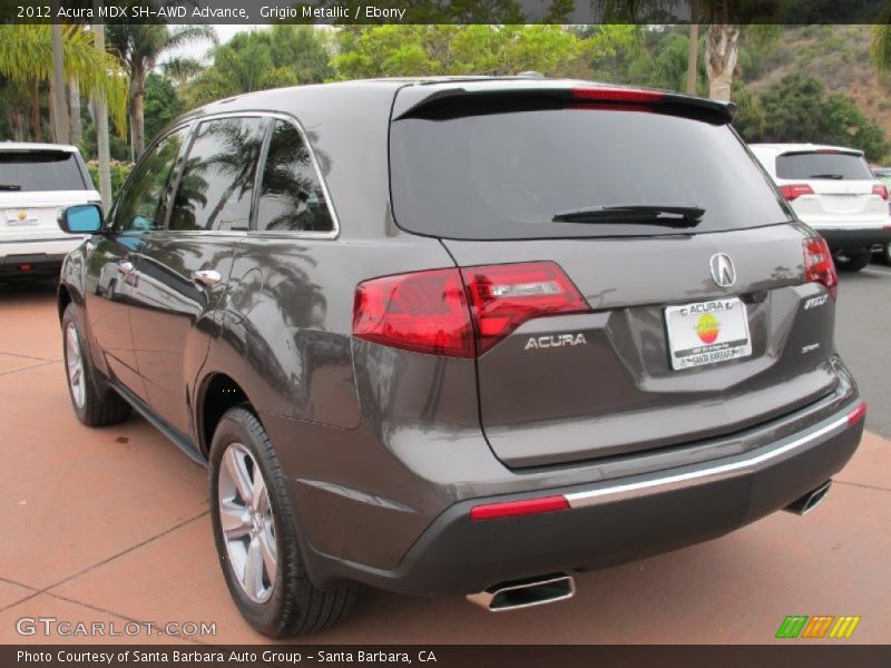Grigio Metallic / Ebony 2012 Acura MDX SH-AWD Advance