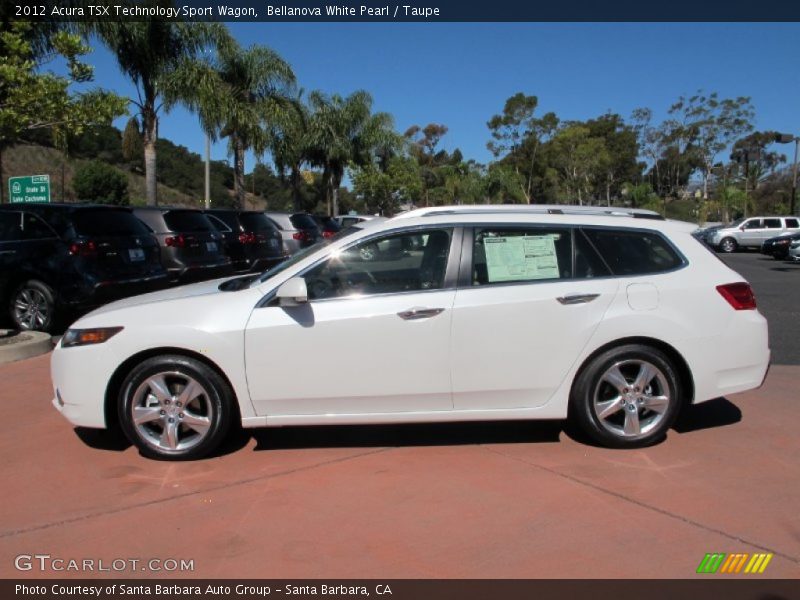 Bellanova White Pearl / Taupe 2012 Acura TSX Technology Sport Wagon