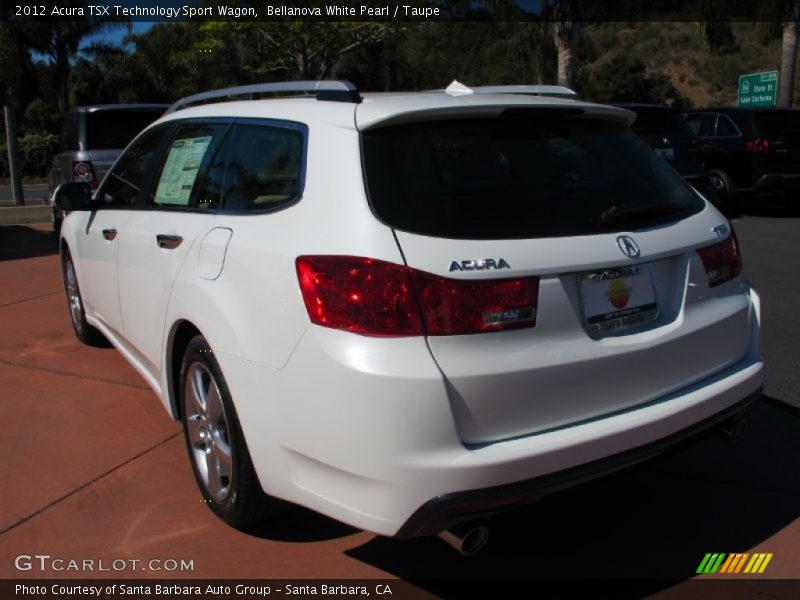 Bellanova White Pearl / Taupe 2012 Acura TSX Technology Sport Wagon