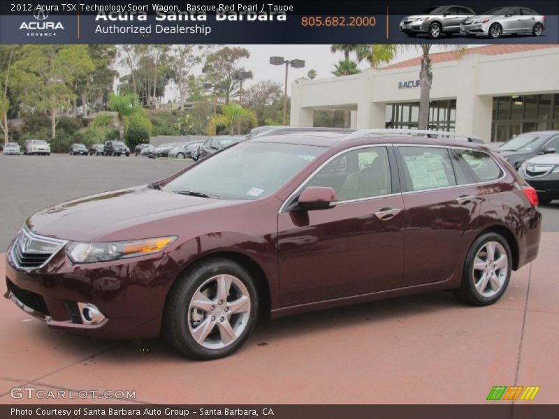 Basque Red Pearl / Taupe 2012 Acura TSX Technology Sport Wagon