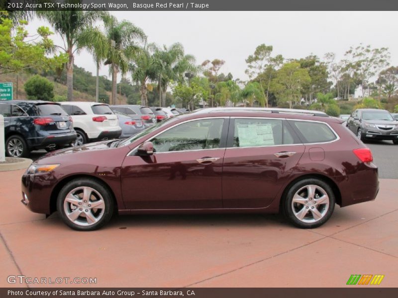 Basque Red Pearl / Taupe 2012 Acura TSX Technology Sport Wagon