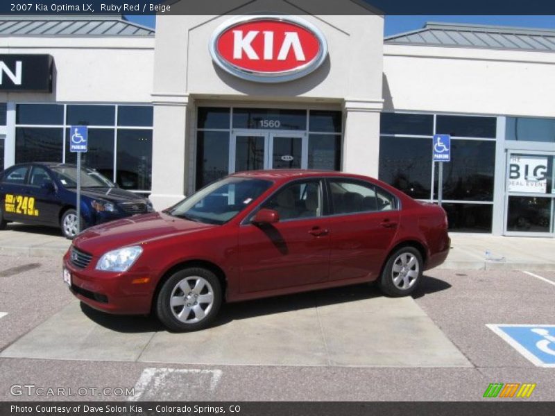 Ruby Red / Beige 2007 Kia Optima LX