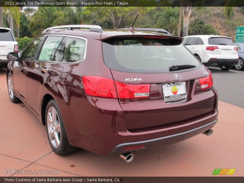 Basque Red Pearl / Taupe 2012 Acura TSX Technology Sport Wagon