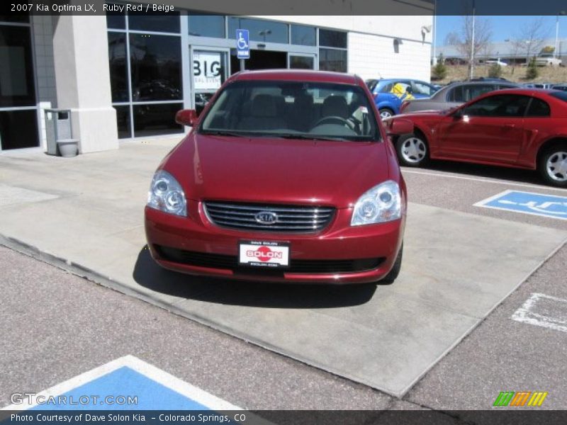 Ruby Red / Beige 2007 Kia Optima LX