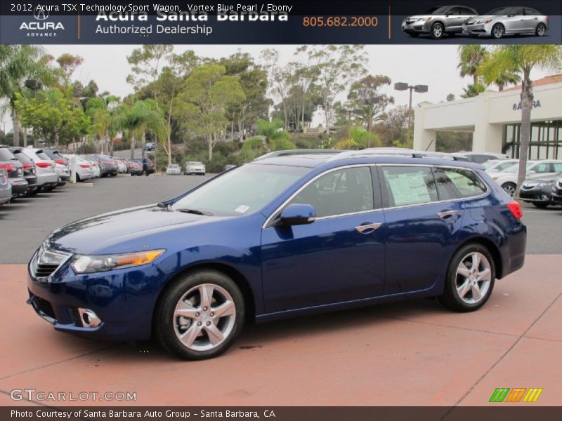 Vortex Blue Pearl / Ebony 2012 Acura TSX Technology Sport Wagon