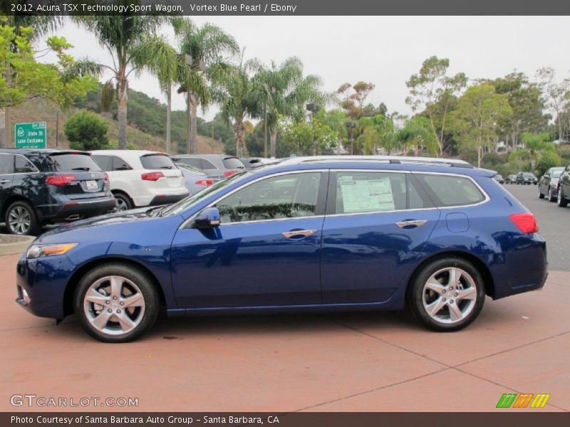 Vortex Blue Pearl / Ebony 2012 Acura TSX Technology Sport Wagon