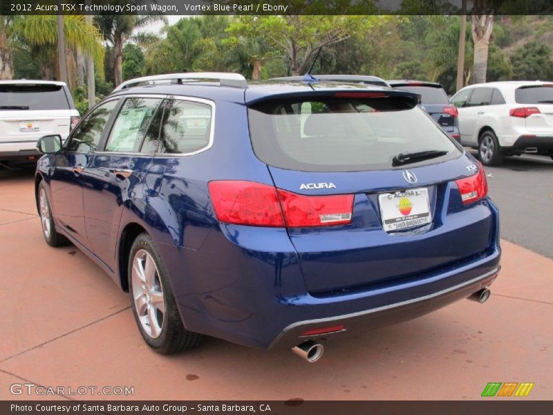 Vortex Blue Pearl / Ebony 2012 Acura TSX Technology Sport Wagon