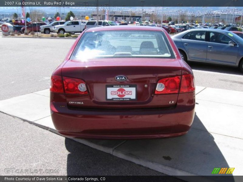 Ruby Red / Beige 2007 Kia Optima LX