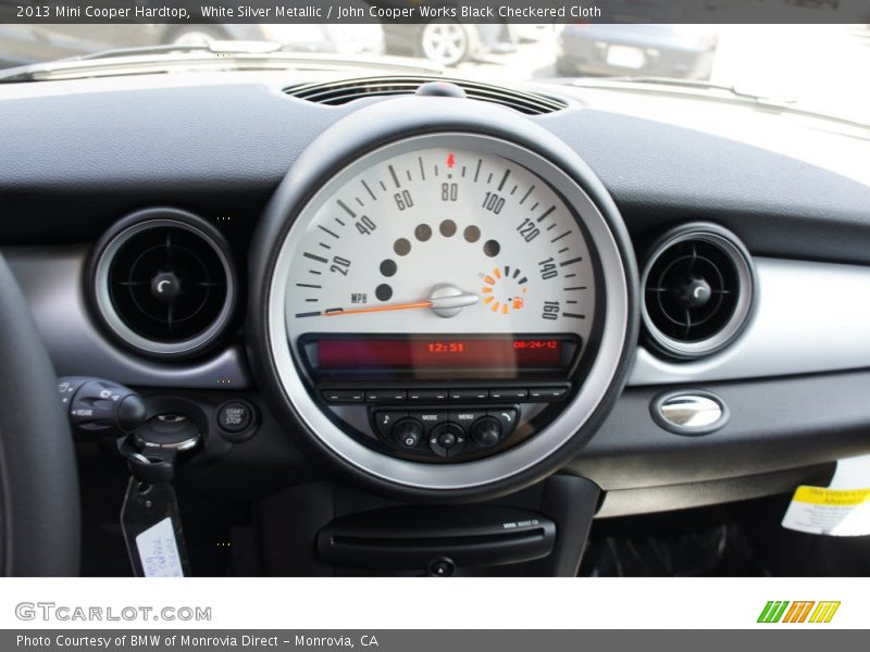 White Silver Metallic / John Cooper Works Black Checkered Cloth 2013 Mini Cooper Hardtop