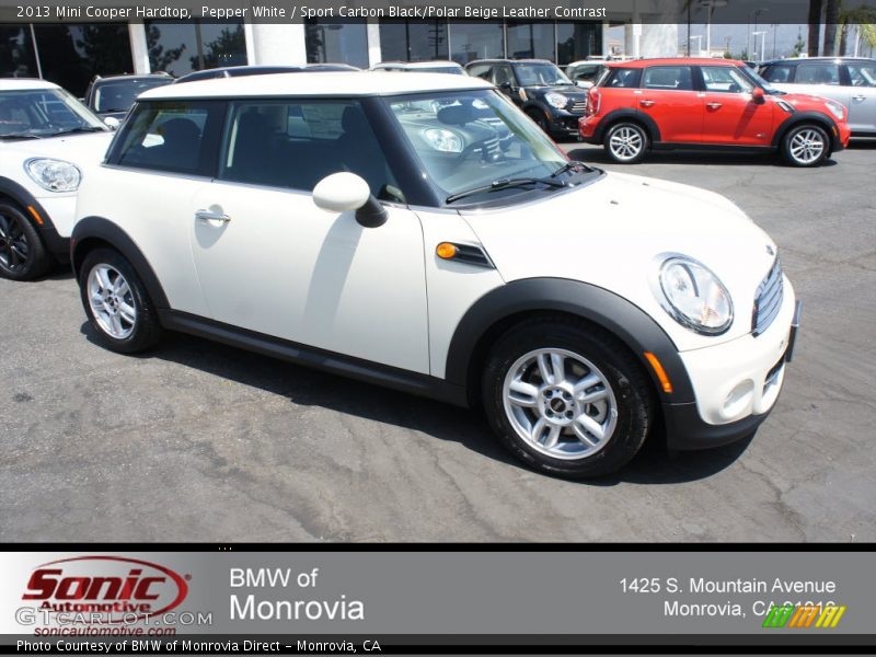 Pepper White / Sport Carbon Black/Polar Beige Leather Contrast 2013 Mini Cooper Hardtop