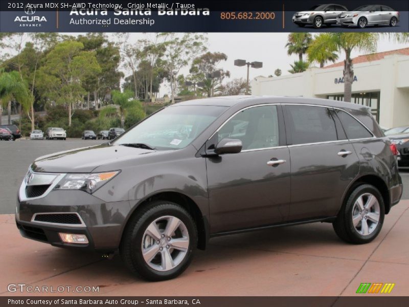 Grigio Metallic / Taupe 2012 Acura MDX SH-AWD Technology