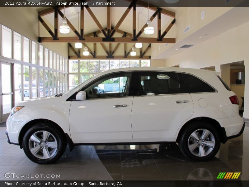 Aspen White Pearl II / Parchment 2012 Acura MDX SH-AWD