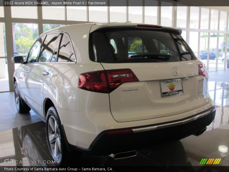 Aspen White Pearl II / Parchment 2012 Acura MDX SH-AWD