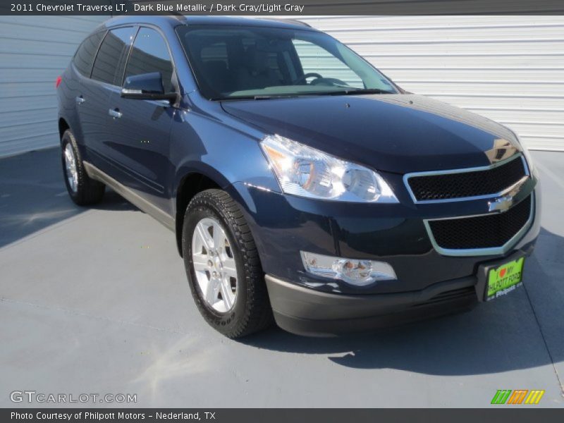 Dark Blue Metallic / Dark Gray/Light Gray 2011 Chevrolet Traverse LT