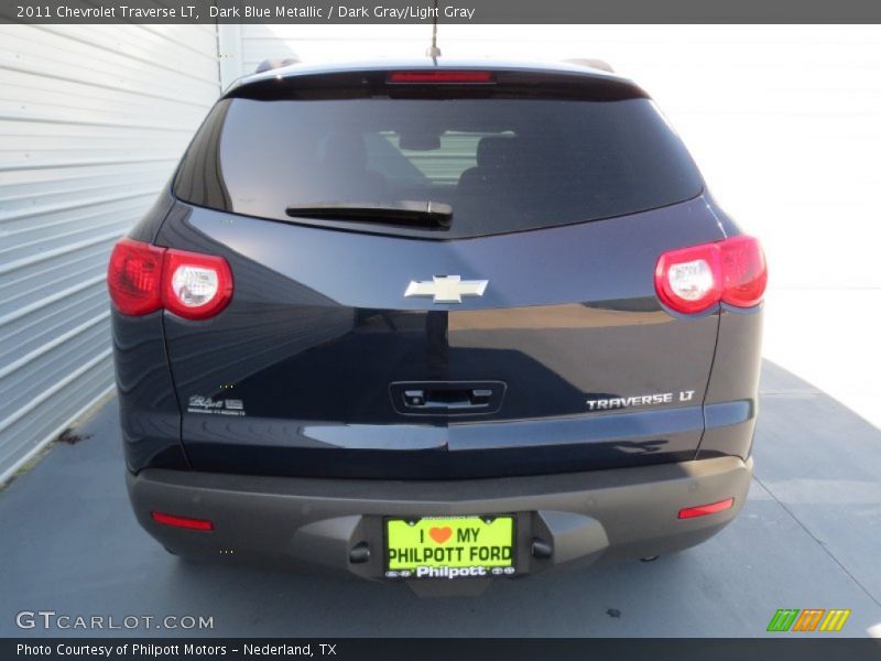 Dark Blue Metallic / Dark Gray/Light Gray 2011 Chevrolet Traverse LT