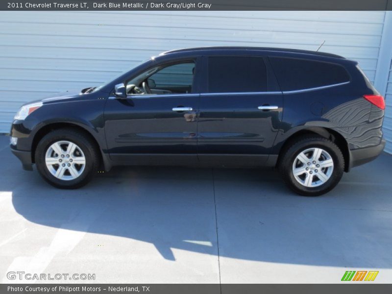 Dark Blue Metallic / Dark Gray/Light Gray 2011 Chevrolet Traverse LT