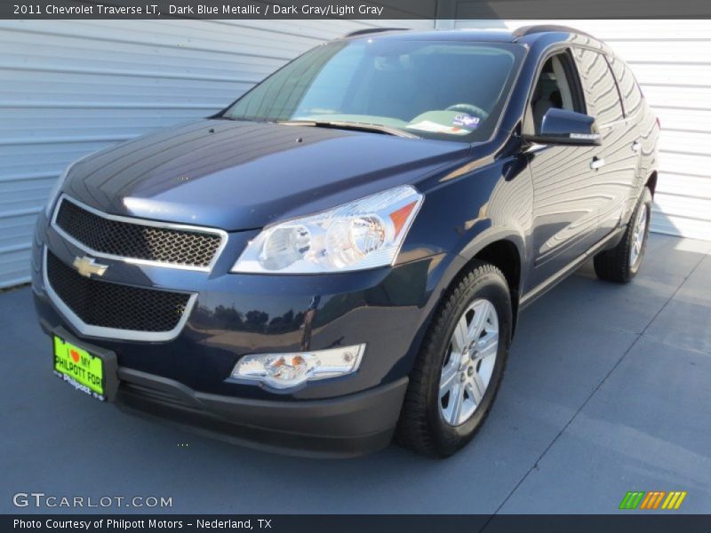 Dark Blue Metallic / Dark Gray/Light Gray 2011 Chevrolet Traverse LT