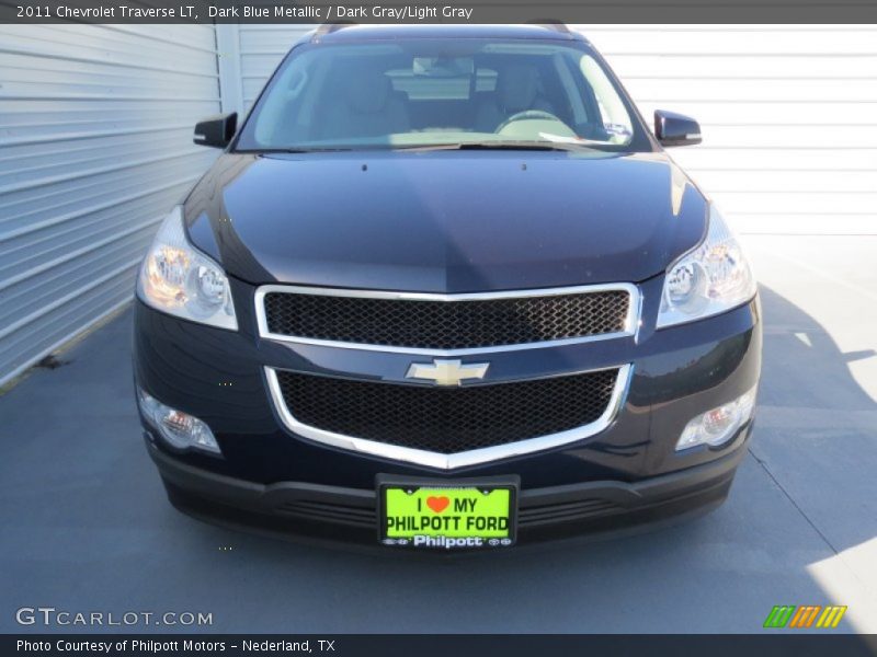 Dark Blue Metallic / Dark Gray/Light Gray 2011 Chevrolet Traverse LT