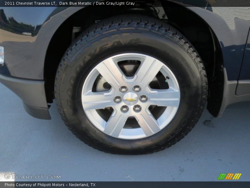 Dark Blue Metallic / Dark Gray/Light Gray 2011 Chevrolet Traverse LT