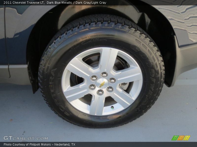 Dark Blue Metallic / Dark Gray/Light Gray 2011 Chevrolet Traverse LT