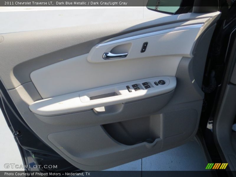 Dark Blue Metallic / Dark Gray/Light Gray 2011 Chevrolet Traverse LT