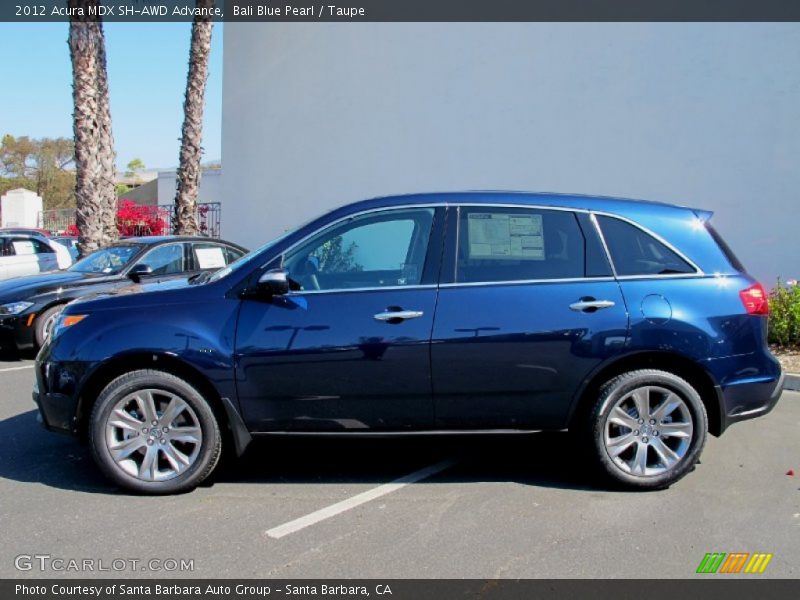 Bali Blue Pearl / Taupe 2012 Acura MDX SH-AWD Advance