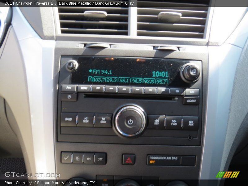 Dark Blue Metallic / Dark Gray/Light Gray 2011 Chevrolet Traverse LT