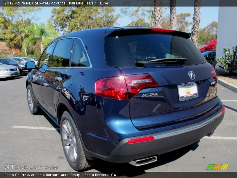 Bali Blue Pearl / Taupe 2012 Acura MDX SH-AWD Advance
