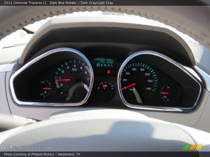 Dark Blue Metallic / Dark Gray/Light Gray 2011 Chevrolet Traverse LT