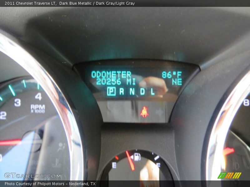 Dark Blue Metallic / Dark Gray/Light Gray 2011 Chevrolet Traverse LT