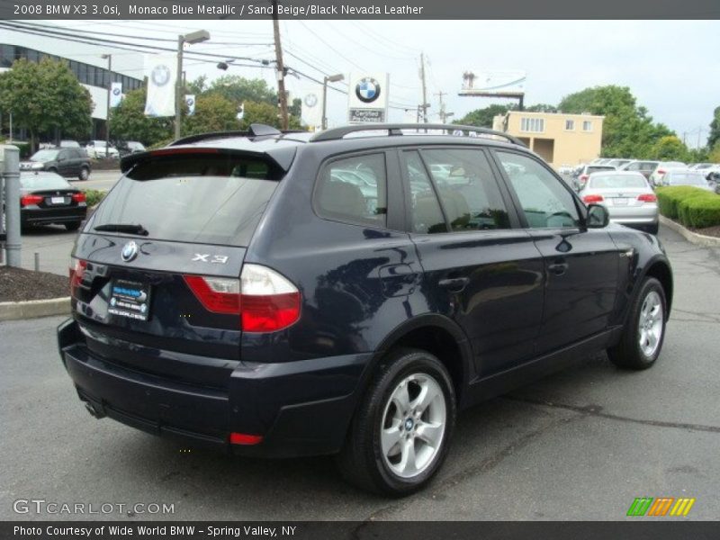Monaco Blue Metallic / Sand Beige/Black Nevada Leather 2008 BMW X3 3.0si