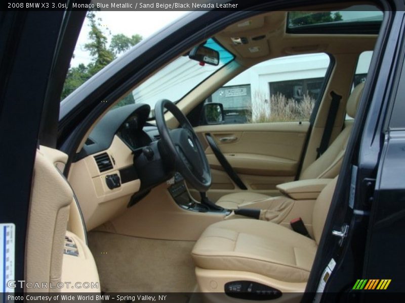 Monaco Blue Metallic / Sand Beige/Black Nevada Leather 2008 BMW X3 3.0si