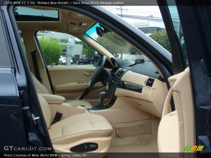 Monaco Blue Metallic / Sand Beige/Black Nevada Leather 2008 BMW X3 3.0si