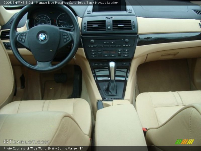 Monaco Blue Metallic / Sand Beige/Black Nevada Leather 2008 BMW X3 3.0si