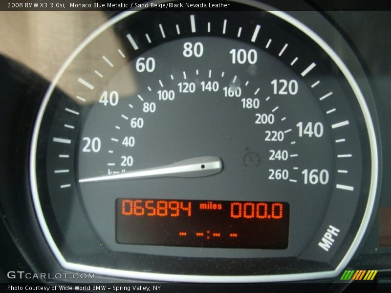 Monaco Blue Metallic / Sand Beige/Black Nevada Leather 2008 BMW X3 3.0si