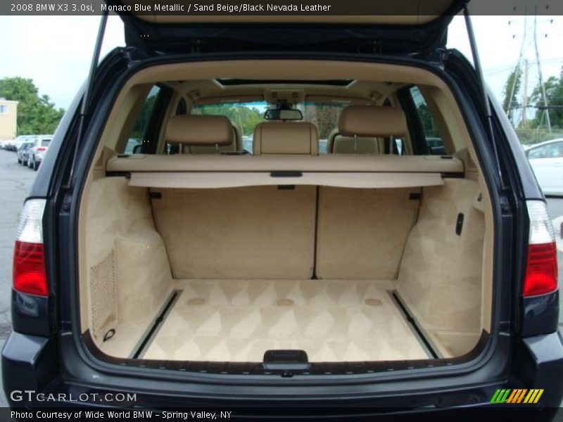 Monaco Blue Metallic / Sand Beige/Black Nevada Leather 2008 BMW X3 3.0si