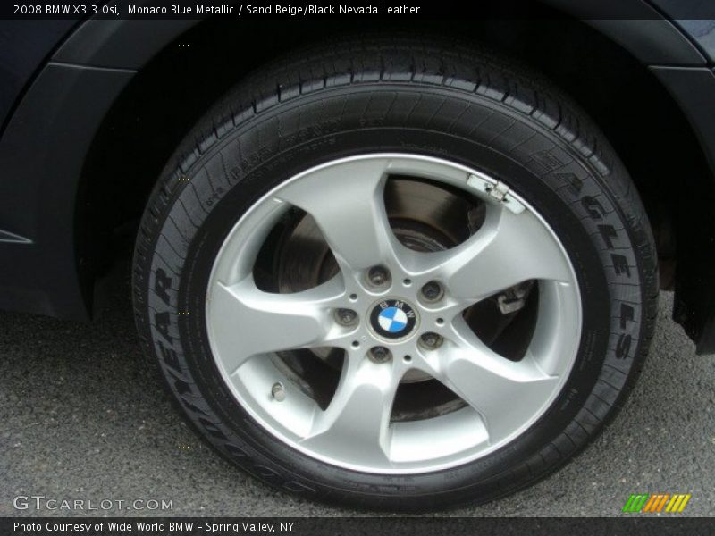 Monaco Blue Metallic / Sand Beige/Black Nevada Leather 2008 BMW X3 3.0si