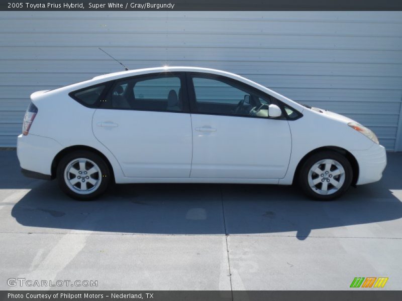 Super White / Gray/Burgundy 2005 Toyota Prius Hybrid