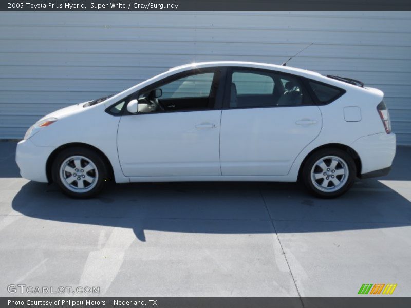 Super White / Gray/Burgundy 2005 Toyota Prius Hybrid