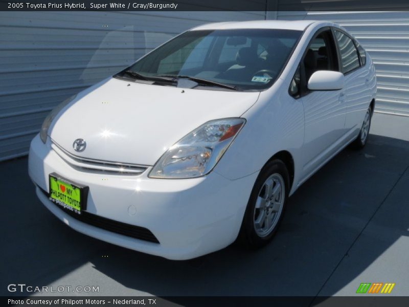 Super White / Gray/Burgundy 2005 Toyota Prius Hybrid