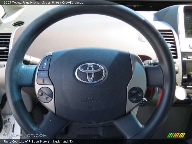 Super White / Gray/Burgundy 2005 Toyota Prius Hybrid