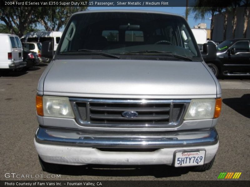 Silver Metallic / Medium Flint 2004 Ford E Series Van E350 Super Duty XLT 15 Passenger